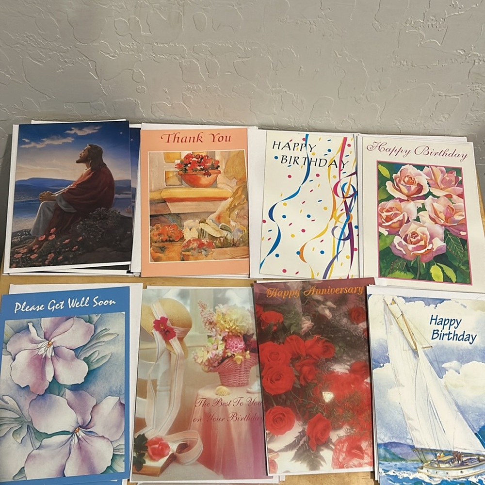 24 Vintage Greeting Cards Assorted Bundle: 24 cards with envelopes